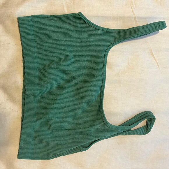 Green ribbed tank top - Picture 1 of 2